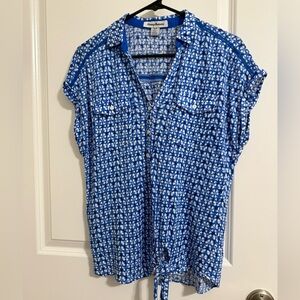NWOT Tommy Bahama Blue and White Button Down Shirt